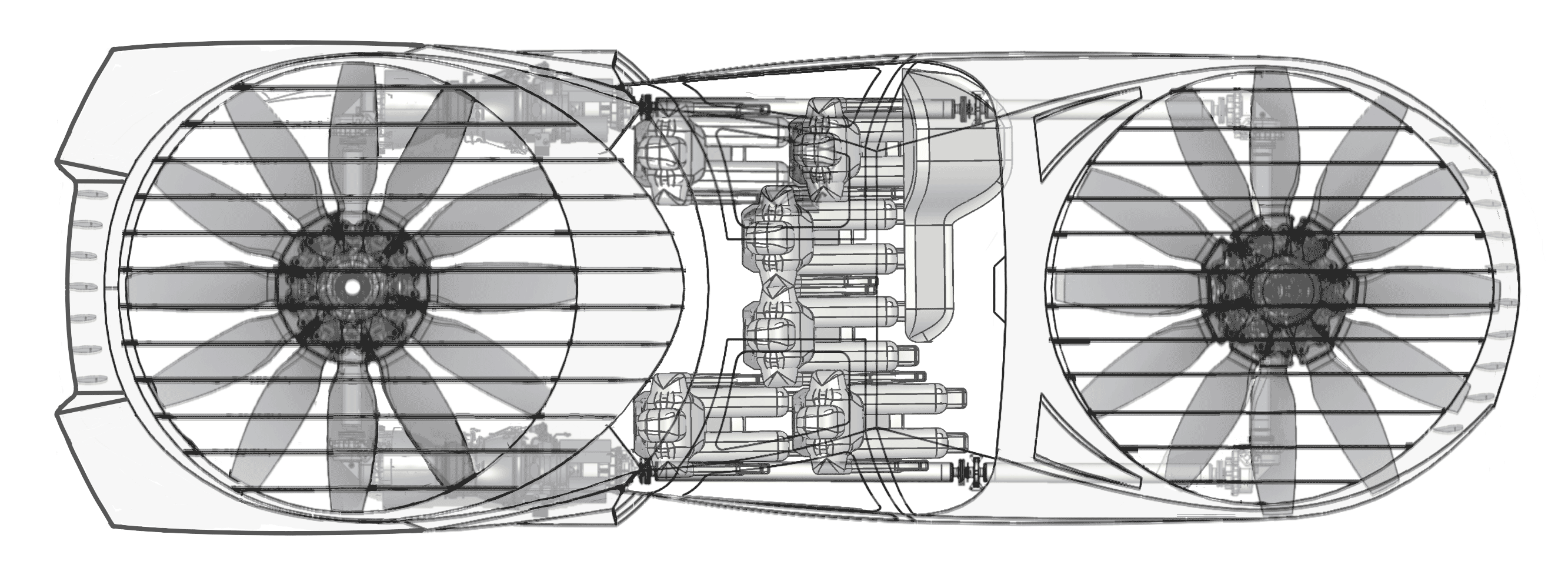 layered image of twin engine
